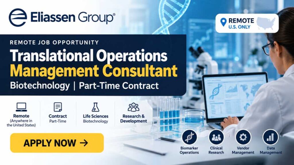 Remote Biotech Consultant Job Opportunity